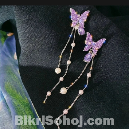 Product Name:  Ladies Long Tassel Earrings Korean Butterfly